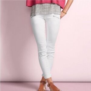 Cabi Women's White Zip Curvy Skinny Jeans Size 4